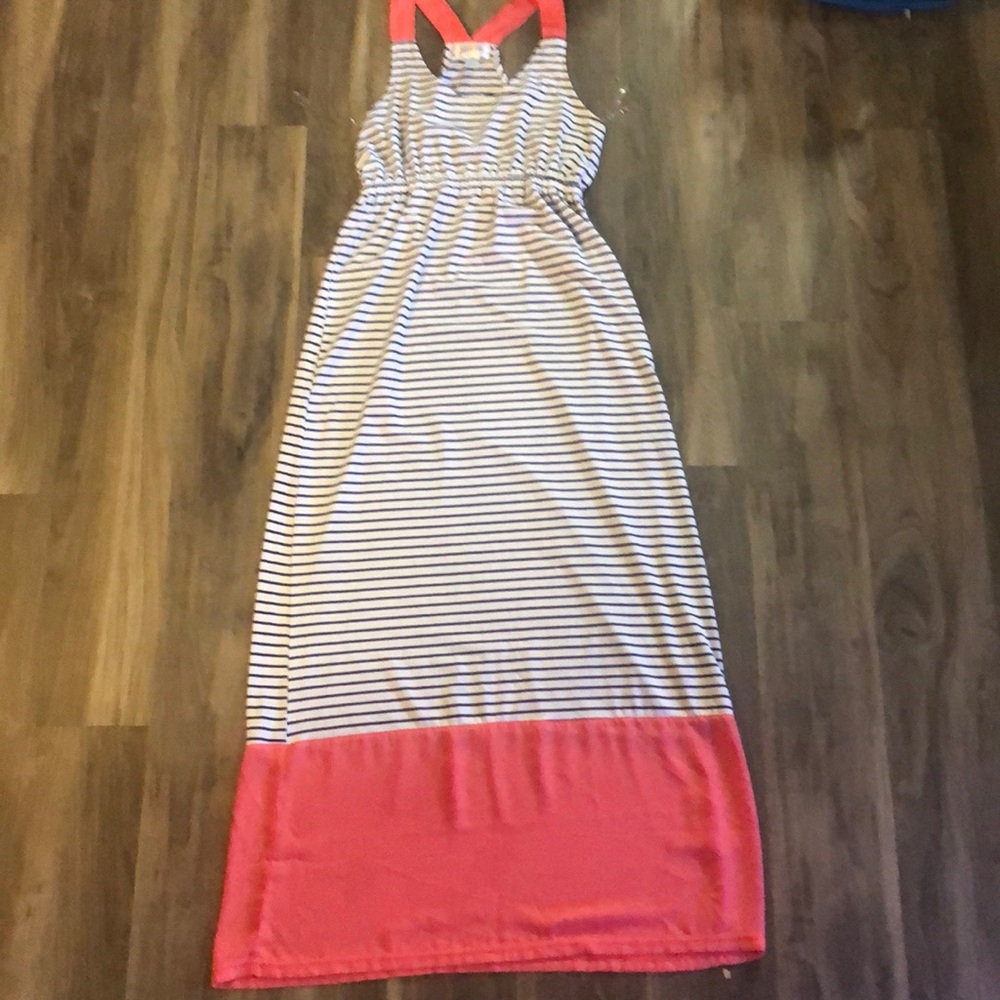 *SOLD* Just Be Blue/Pink/White Sundress Maxi - Picture 1 of 10